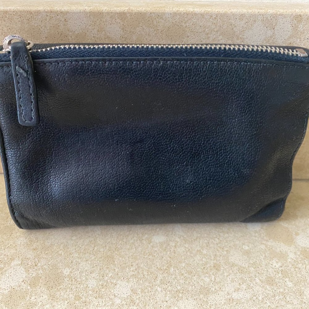 Miu Miu Heart Charm Navy Leather Trifold Wallet - image 2